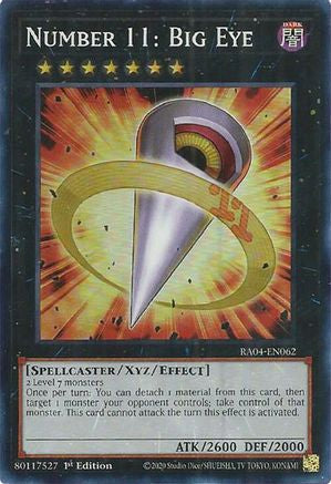 Number 11: Big Eye (RA04-EN062) - Quarter Century Stampede 1st Edition Quarter Century Stampede Yugioh Single  Squirtle Squad Card Shop.