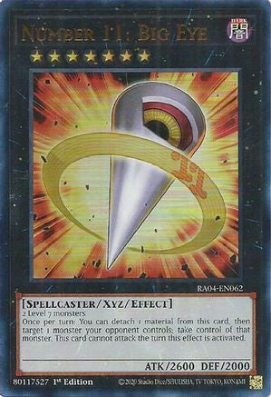 Number 11: Big Eye (UR) (RA04-EN062) - Quarter Century Stampede 1st Edition Quarter Century Stampede Yugioh Single  Squirtle Squad Card Shop.