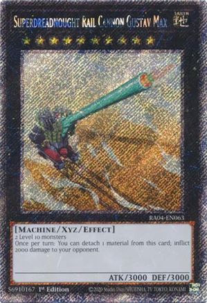 Superdreadnought Rail Cannon Gustav Max (Platinum Secret Rare) (RA04-EN063) - Quarter Century Stampede 1st Edition Quarter Century Stampede Yugioh Single  Squirtle Squad Card Shop.