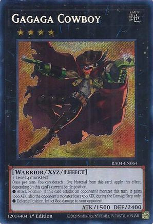 Gagaga Cowboy (Secret Rare) (RA04-EN064) - Quarter Century Stampede 1st Edition Quarter Century Stampede Yugioh Single  Squirtle Squad Card Shop.
