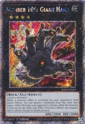 Number 106: Giant Hand (Platinum Secret Rare) (RA04-EN066) - Quarter Century Stampede 1st Edition Quarter Century Stampede Yugioh Single  Squirtle Squad Card Shop.