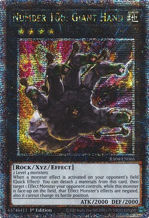 Number 106: Giant Hand (Quarter Century Secret Rare) (RA04-EN066) - Quarter Century Stampede 1st Edition Quarter Century Stampede Yugioh Single  Squirtle Squad Card Shop.