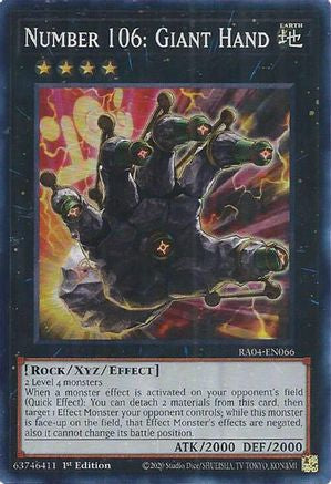 Number 106: Giant Hand (RA04-EN066) - Quarter Century Stampede 1st Edition Quarter Century Stampede Yugioh Single  Squirtle Squad Card Shop.
