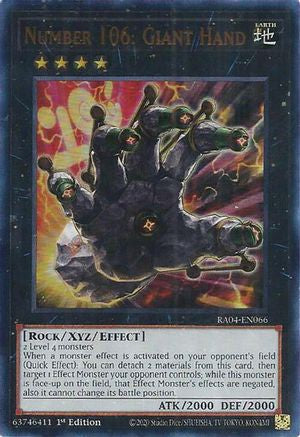 Number 106: Giant Hand (UR) (RA04-EN066) - Quarter Century Stampede 1st Edition Quarter Century Stampede Yugioh Single  Squirtle Squad Card Shop.