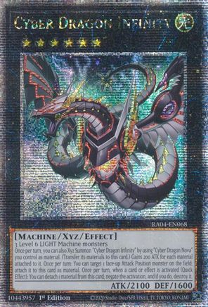 Cyber Dragon Infinity (Alternate Art) (Quarter Century Secret Rare) (RA04-EN068) - Quarter Century Stampede 1st Edition Quarter Century Stampede Yugioh Single  Squirtle Squad Card Shop.
