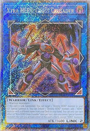 Xtra HERO Cross Crusader (Platinum Secret Rare) (RA04-EN076) - Quarter Century Stampede 1st Edition Quarter Century Stampede Yugioh Single  Squirtle Squad Card Shop.
