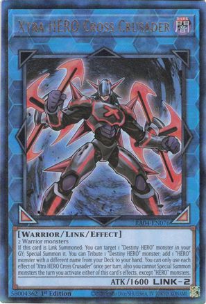 Xtra HERO Cross Crusader (PUR) (RA04-EN076) - Quarter Century Stampede 1st Edition Quarter Century Stampede Yugioh Single  Squirtle Squad Card Shop.