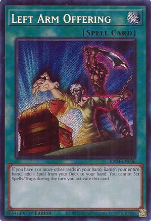 Left Arm Offering (Secret Rare) (RA04-EN086) - Quarter Century Stampede 1st Edition Quarter Century Stampede Yugioh Single  Squirtle Squad Card Shop.