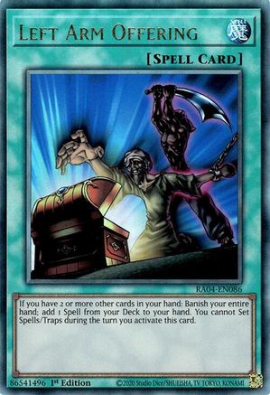 Left Arm Offering (PUR) (RA04-EN086) - Quarter Century Stampede 1st Edition Quarter Century Stampede Yugioh Single  Squirtle Squad Card Shop.
