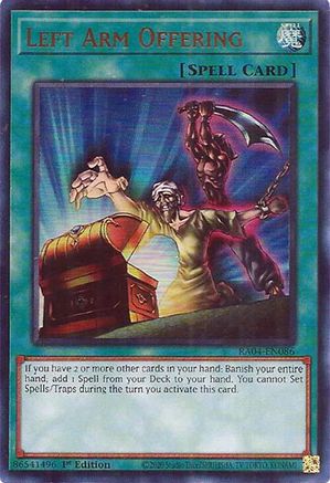 Left Arm Offering (UR) (RA04-EN086) - Quarter Century Stampede 1st Edition Quarter Century Stampede Yugioh Single  Squirtle Squad Card Shop.