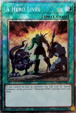 A Hero Lives (Platinum Secret Rare) (RA04-EN087) - Quarter Century Stampede 1st Edition Quarter Century Stampede Yugioh Single  Squirtle Squad Card Shop.