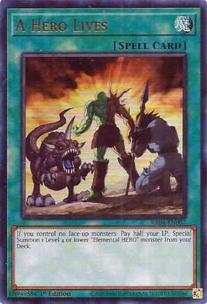 A Hero Lives (UR) (RA04-EN087) - Quarter Century Stampede 1st Edition Quarter Century Stampede Yugioh Single  Squirtle Squad Card Shop.
