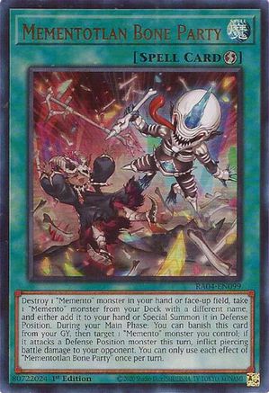 Mementotlan Bone Party (UR) (RA04-EN099) - Quarter Century Stampede 1st Edition Quarter Century Stampede Yugioh Single  Squirtle Squad Card Shop.
