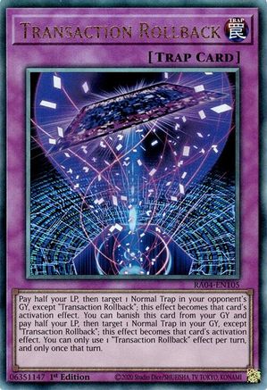 Transaction Rollback (PUR) (RA04-EN105) - Quarter Century Stampede 1st Edition Quarter Century Stampede Yugioh Single  Squirtle Squad Card Shop.