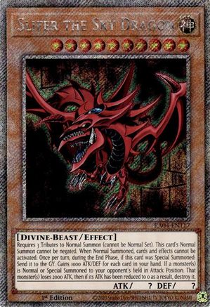 Slifer the Sky Dragon (Platinum Secret Rare) (RA04-EN117) - Quarter Century Stampede 1st Edition Quarter Century Stampede Yugioh Single  Squirtle Squad Card Shop.