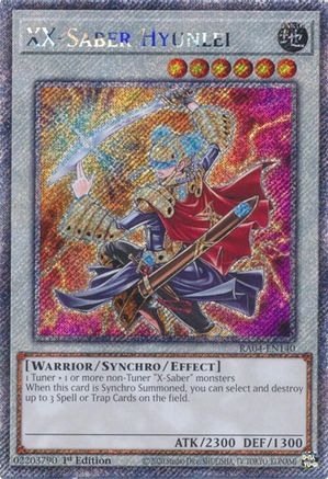XX-Saber Hyunlei (Platinum Secret Rare) (RA04-EN140) - Quarter Century Stampede 1st Edition Quarter Century Stampede Yugioh Single  Squirtle Squad Card Shop.