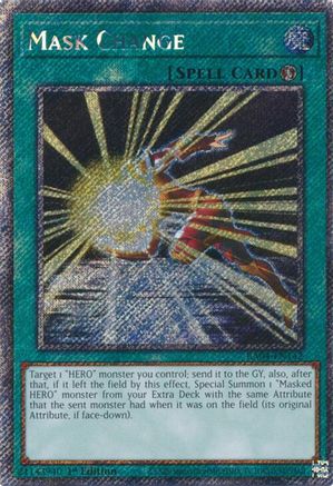 Mask Change (Platinum Secret Rare) (RA04-EN142) - Quarter Century Stampede 1st Edition Quarter Century Stampede Yugioh Single  Squirtle Squad Card Shop.