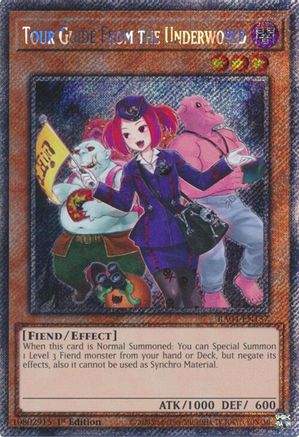 Tour Guide from the Underworld (Alternate Art) (Platinum Secret Rare) (RA04-EN157) - Quarter Century Stampede 1st Edition Quarter Century Stampede Yugioh Single  Squirtle Squad Card Shop.