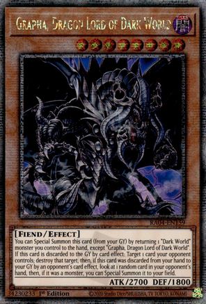 Grapha, Dragon Lord of Dark World (Quarter Century Secret Rare) (RA04-EN159) - Quarter Century Stampede 1st Edition Quarter Century Stampede Yugioh Single  Squirtle Squad Card Shop.