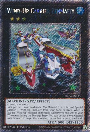 Wind-Up Carrier Zenmaity (Platinum Secret Rare) (RA04-EN175) - Quarter Century Stampede 1st Edition Quarter Century Stampede Yugioh Single  Squirtle Squad Card Shop.