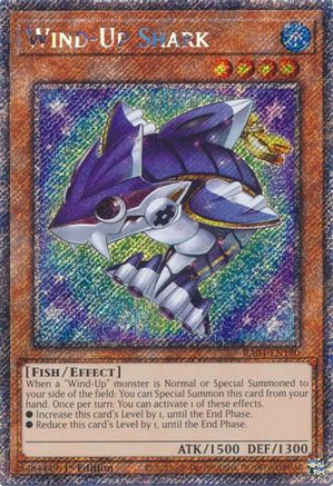Wind-Up Shark (Platinum Secret Rare) (RA04-EN180) - Quarter Century Stampede 1st Edition Quarter Century Stampede Yugioh Single  Squirtle Squad Card Shop.