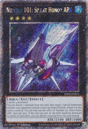 Number 101: Silent Honor ARK (Platinum Secret Rare) (RA04-EN211) - Quarter Century Stampede 1st Edition Quarter Century Stampede Yugioh Single  Squirtle Squad Card Shop.