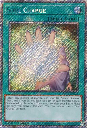 Soul Charge (Platinum Secret Rare) (RA04-EN222) - Quarter Century Stampede 1st Edition Quarter Century Stampede Yugioh Single  Squirtle Squad Card Shop.