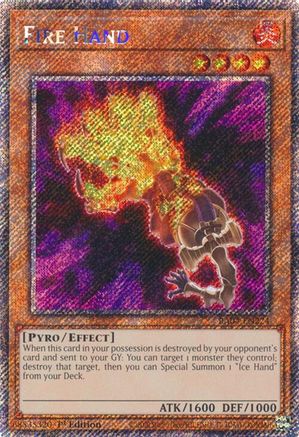 Fire Hand (Platinum Secret Rare) (RA04-EN224) - Quarter Century Stampede 1st Edition Quarter Century Stampede Yugioh Single  Squirtle Squad Card Shop.