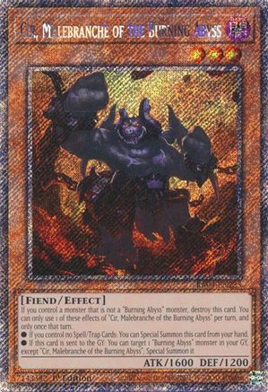 Cir, Malebranche of the Burning Abyss (Platinum Secret Rare) (RA04-EN235) - Quarter Century Stampede 1st Edition Quarter Century Stampede Yugioh Single  Squirtle Squad Card Shop.