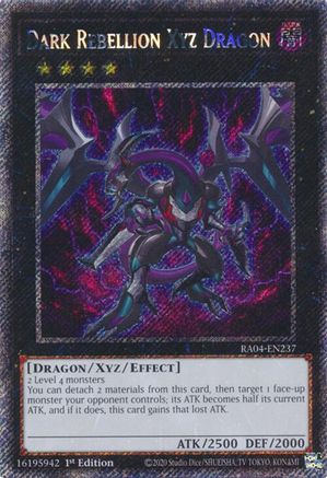Dark Rebellion Xyz Dragon (Platinum Secret Rare) (RA04-EN237) - Quarter Century Stampede 1st Edition Quarter Century Stampede Yugioh Single  Squirtle Squad Card Shop.