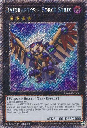 Raidraptor - Force Strix (Platinum Secret Rare) (RA04-EN243) - Quarter Century Stampede 1st Edition Quarter Century Stampede Yugioh Single  Squirtle Squad Card Shop.