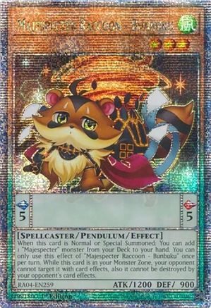 Majespecter Raccoon - Bunbuku (Quarter Century Secret Rare) (RA04-EN259) - Quarter Century Stampede 1st Edition Quarter Century Stampede Yugioh Single  Squirtle Squad Card Shop.
