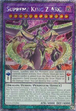 Supreme King Z-ARC (Platinum Secret Rare) (RA04-EN284) - Quarter Century Stampede 1st Edition Quarter Century Stampede Yugioh Single  Squirtle Squad Card Shop.