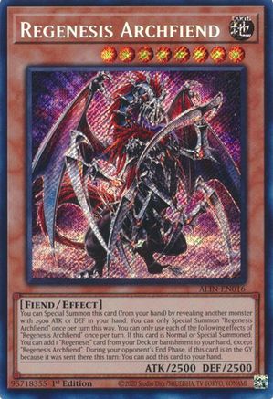 Regenesis Archfiend (ALIN-EN016) - Alliance Insight 1st Edition Alliance Insight Yugioh Single  Squirtle Squad Card Shop.