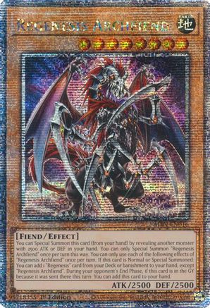 Regenesis Archfiend (Quarter Century Secret Rare) (ALIN-EN016) - Alliance Insight 1st Edition Alliance Insight Yugioh Single  Squirtle Squad Card Shop.
