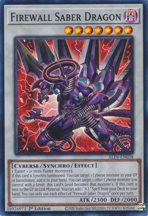 Firewall Saber Dragon (ALIN-EN038) - Alliance Insight 1st Edition Alliance Insight Yugioh Single  Squirtle Squad Card Shop.