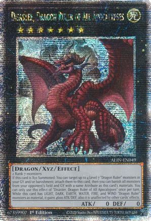 Disaster, Dragon Ruler of All Apocalypses (Quarter Century Secret Rare) (ALIN-EN049) - Alliance Insight 1st Edition Alliance Insight Yugioh Single  Squirtle Squad Card Shop.