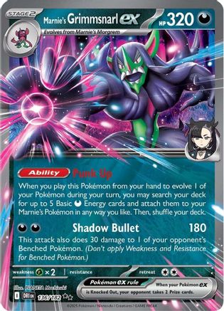 Pokémon TCG – Marnie's Grimmsnarl ex 136/182 – Destined Rivals – Double Rare