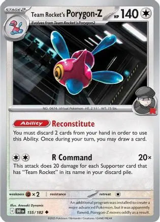 Team Rocket's Porygon-Z 155  SV10 Destined Rivals - Uncommon