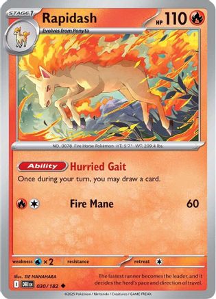 Rapidash 030/182  SV10 Destined Rivals - Uncommon SV10: Destined Rivals Pokemon Single  Squirtle Squad Card Shop.