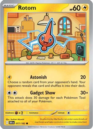 Rotom 077/182  - Reverse Holofoil SV10 Destined Rivals - Common SV10: Destined Rivals Pokemon Single  Squirtle Squad Card Shop.