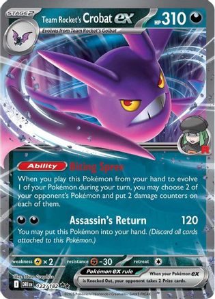 Pokémon TCG – Team Rocket's Crobat ex 122/182 – Destined Rivals – Double Rare
