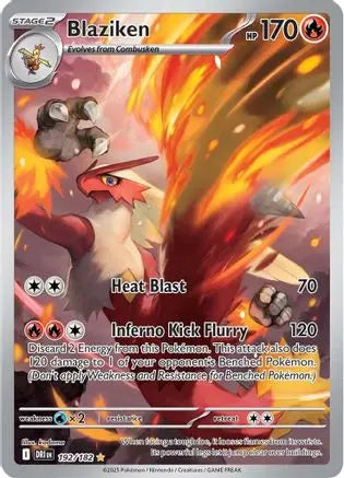 Blaziken 192/182 - Holofoil SV10 Destined Rivals - Illustration Rare SV10: Destined Rivals Pokemon Single  Squirtle Squad Card Shop.