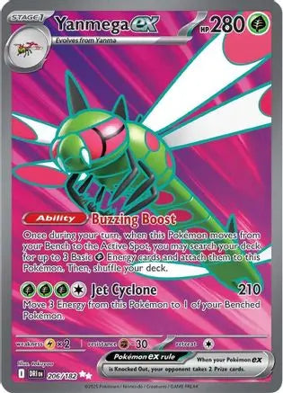 Yanmega ex 206/182  - Holofoil SV10 Destined Rivals - Ultra Rare SV10: Destined Rivals Pokemon Single  Squirtle Squad Card Shop.