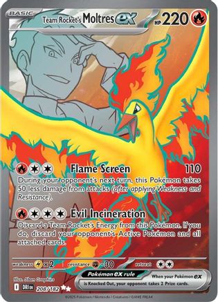 Team Rocket's Moltres ex 208/182 - Holofoil SV10 Destined Rivals - Ultra Rare