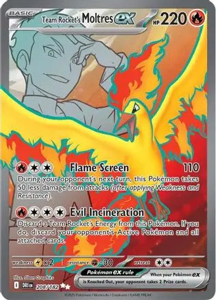 Team Rocket's Moltres ex 208/182  - Holofoil SV10 Destined Rivals - Ultra Rare SV10: Destined Rivals Pokemon Single  Squirtle Squad Card Shop.