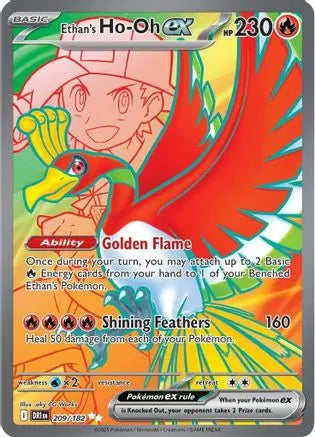 Ethan's Ho-OH 209/182  - Holofoil SV10 Destined Rivals - Ultra Rare SV10: Destined Rivals Pokemon Single  Squirtle Squad Card Shop.