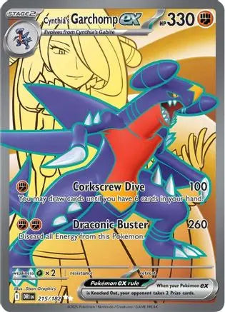 Cynthia's Garchomp ex 215/182  - Holofoil SV10 Destined Rivals - Ultra Rare SV10: Destined Rivals Pokemon Single  Squirtle Squad Card Shop.