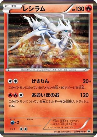 Reshiram - 051/BW-P (051/BW-P) - BWP Promotional cards Holofoil BW-P Promotional cards Pokemon Japanese Single  Squirtle Squad Card Shop.