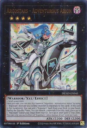 Argostars - Adventurous Arion (DUAD-EN045) - Duelist's Advance 1st Edition Duelist's Advance Yugioh Single  Squirtle Squad Card Shop.